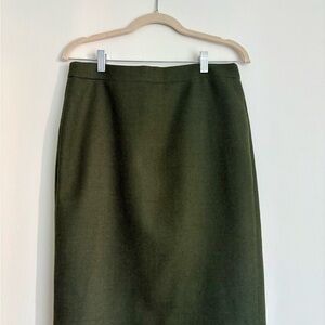 J. Crew Classic No. 2 Pencil Skirt in Moss Green Donegal Wool